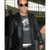JUSTIN THEROUX BLACK LEATHER JACKET JUSTIN THEROUX BLACK LEATHER JACKET