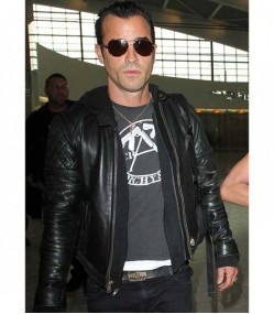 JUSTIN THEROUX BLACK LEATHER JACKET