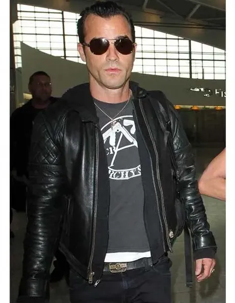 JUSTIN THEROUX BLACK LEATHER JACKET JUSTIN THEROUX BLACK LEATHER JACKET