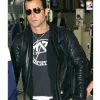 JUSTIN THEROUX BLACK LEATHER JACKET JUSTIN THEROUX BLACK LEATHER JACKET