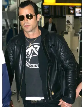 JUSTIN THEROUX BLACK LEATHER JACKET JUSTIN THEROUX BLACK LEATHER JACKET
