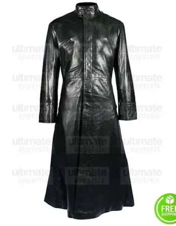MATRIX KEANU REEVES (NEO) BLACK LEATHER TRENCH COAT