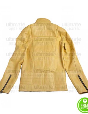 KILL BILL YELLOW SLIM FIT LEATHER JACKET