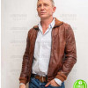 KNIVES OUT DANIEL CRAIG (BENOIT BLANC) BROWN LEATHER JACKET