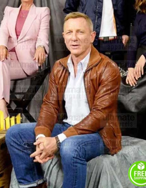 KNIVES OUT DANIEL CRAIG (BENOIT BLANC) BROWN LEATHER JACKET KNIVES OUT DANIEL CRAIG (BENOIT BLANC) BROWN LEATHER JACKET