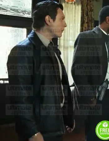 KNIVES OUT NOAH SEGAN (TROOPER WAGNER) BLACK LEATHER JACKET