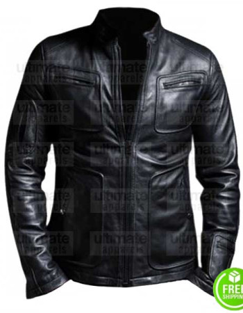 MEN'S LAMBSKIN BLACK LEATHER JACKET