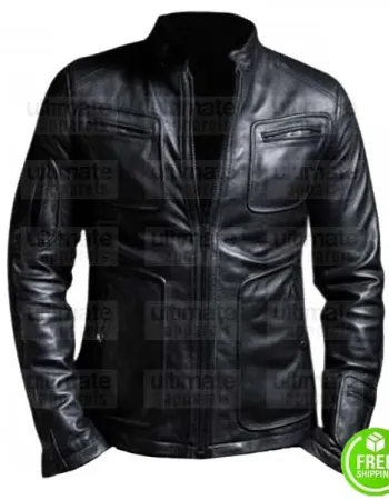 MEN'S LAMBSKIN BLACK LEATHER JACKET