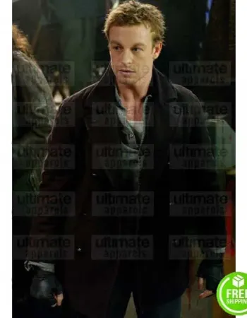 LAND OF THE DEAD SIMON BAKER (RILEY DENBO) BLACK WOOL JACKET