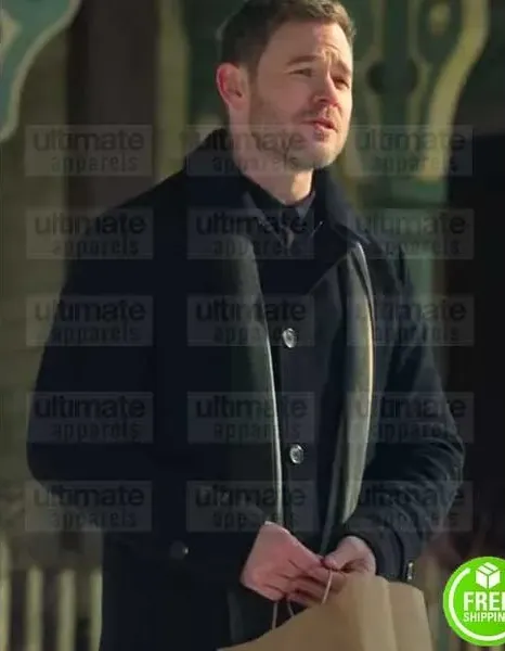 LOCKE AND KEY AARON ASHMORE (DUNCAN LOCKE) BLACK WOOL COAT