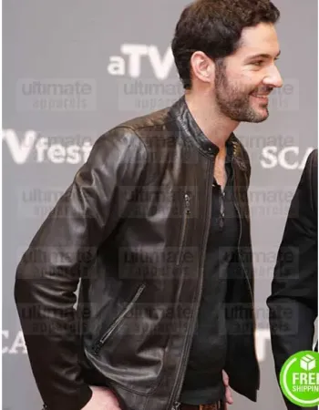 LUCIFER TOM ELLIS (LUCIFER MORNINGSTAR) BROWN LEATHER JACKET