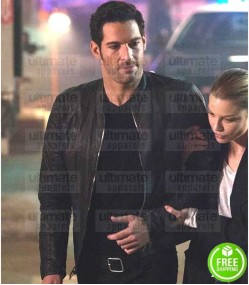LUCIFER TOM ELLIS (LUCIFER MORNINGSTAR) BLACK LEATHER JACKET LUCIFER TOM ELLIS (LUCIFER MORNINGSTAR) BLACK LEATHER JACKET