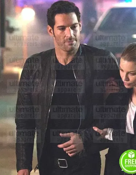 LUCIFER TOM ELLIS (LUCIFER MORNINGSTAR) BLACK LEATHER JACKET