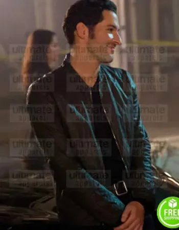 LUCIFER TOM ELLIS (LUCIFER MORNINGSTAR) BLACK LEATHER JACKET