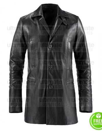 MAX PAYNE MARK WAHLBERG BLACK LEATHER COAT