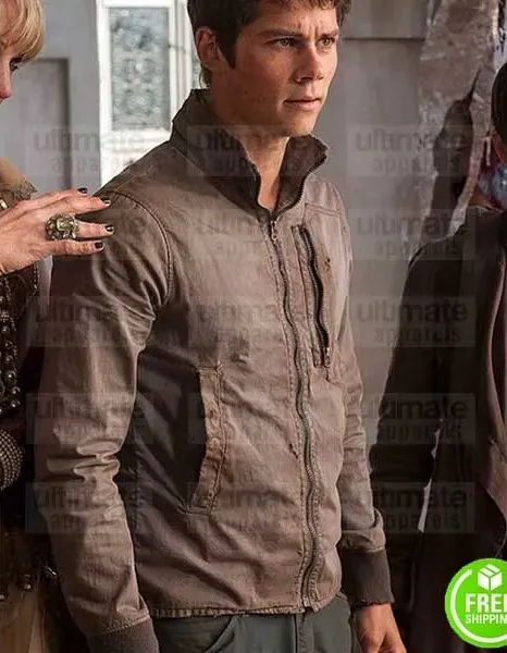MAZE RUNNER THE DEATH CURE DYLAN O'BRIEN (THOMAS) BROWN COTTON JACKET MAZE RUNNER THE DEATH CURE DYLAN O'BRIEN (THOMAS) BROWN COTTON JACKET
