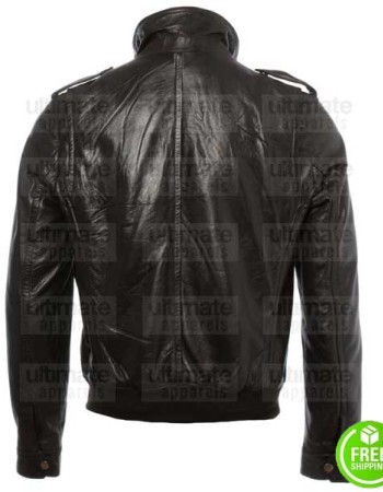 MEN'S DARK BROWN LEATHER JACKET LONDON