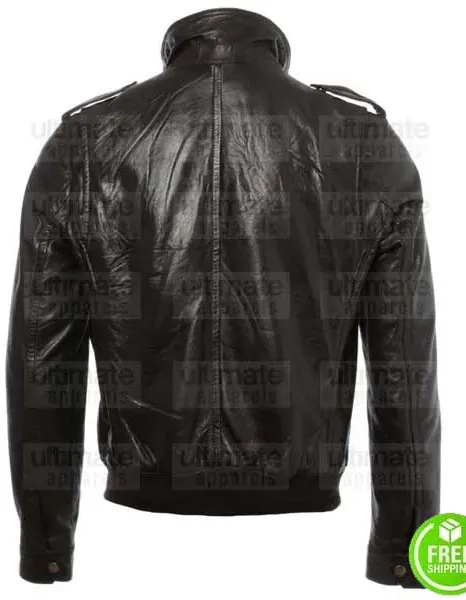 MEN'S DARK BROWN LEATHER JACKET LONDON