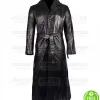 MEN'S BLACK KNEE LENGTH LEATHER TRENCH COAT MEN'S BLACK KNEE LENGTH LEATHER TRENCH COAT