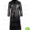 MEN'S BLACK KNEE LENGTH LEATHER TRENCH COAT