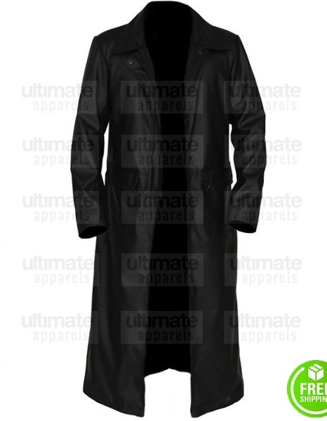 MEN'S BLACK LEATHER TRENCH COAT MEN'S BLACK LEATHER TRENCH COAT