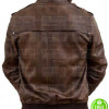 MEN'S BROWN DISTRESSED BOMBER LEATHER JACKET