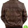 MEN'S BROWN DISTRESSED BOMBER LEATHER JACKET