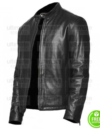 MEN'S LAMBSKIN LEATHER MOTO JACKET