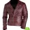 MEN'S MAROON LEATHER BIKER JACKET