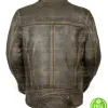 MEN'S OLIVE GREEN DISTRESSED LEATHER JACKET MEN'S OLIVE GREEN DISTRESSED LEATHER JACKET