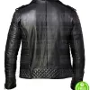 MEN'S QUILTED BLACK LEATHER BIKER JACKET 