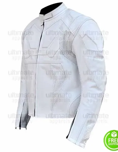 SLIM FIT WHITE MOTORCYCLE LEATHER JACKET SLIM FIT WHITE MOTORCYCLE LEATHER JACKET