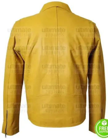 MEN'S YELLOW LEATHER MOTORCYCLE JACKET