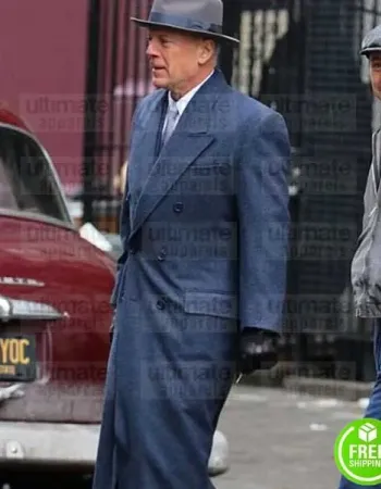 MOTHERLESS BROOKLYN BRUCE WILLIS (FRANK MINNA) BLUE WOOL COAT MOTHERLESS BROOKLYN BRUCE WILLIS (FRANK MINNA) BLUE WOOL COAT