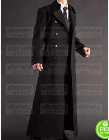 NAPOLEON STYLE FRENCH MILITARY BLACK COTTON TRENCH COAT NAPOLEON STYLE FRENCH MILITARY BLACK COTTON TRENCH COAT