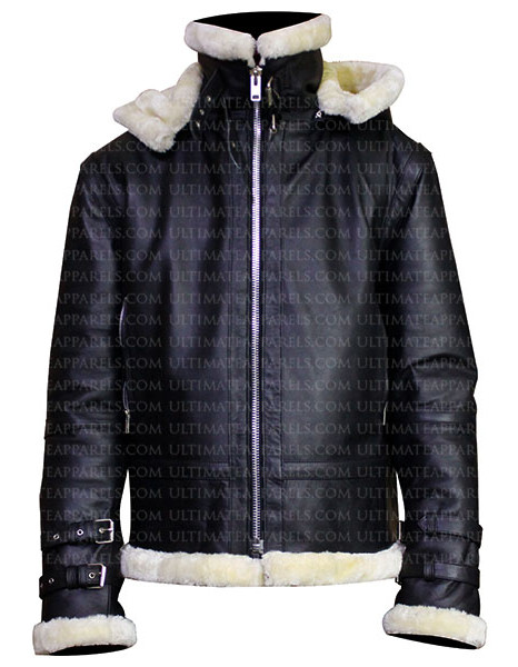 B3 SHEARLING BLACK BOMBER LEATHER JACKET B3 SHEARLING BLACK BOMBER LEATHER JACKET