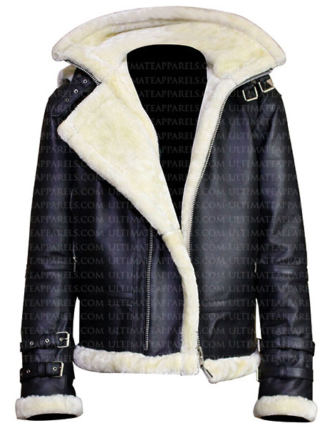 B3 SHEARLING BLACK BOMBER LEATHER JACKET B3 SHEARLING BLACK BOMBER LEATHER JACKET