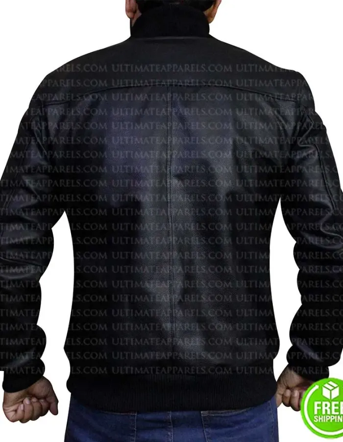 BLACK BOMBER LEATHER JACKET BLACK BOMBER LEATHER JACKET
