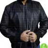 BLACK BOMBER LEATHER JACKET BLACK BOMBER LEATHER JACKET