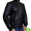 BLACK BOMBER LEATHER JACKET BLACK BOMBER LEATHER JACKET