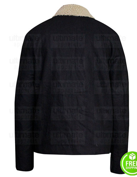 CHICAGO P.D PATRICK JOHN FLUGER BLACK FUR COLLAR JACKET CHICAGO P.D PATRICK JOHN FLUGER BLACK FUR COLLAR JACKET