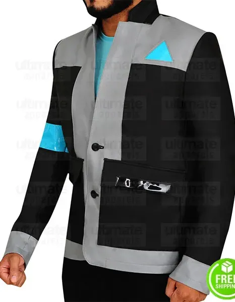 Detroit Become Human Android RK800 Connor Leather Costume Jacket Detroit Become Human Android RK800 Connor Leather Costume Jacket