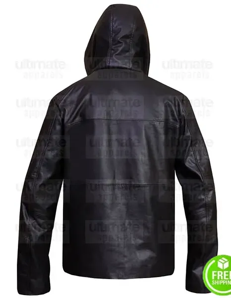 DETROIT BECOME HUMAN BRYAN DECHART BROWN HOODIE LEATHER JACKET DETROIT BECOME HUMAN BRYAN DECHART BROWN HOODIE LEATHER JACKET