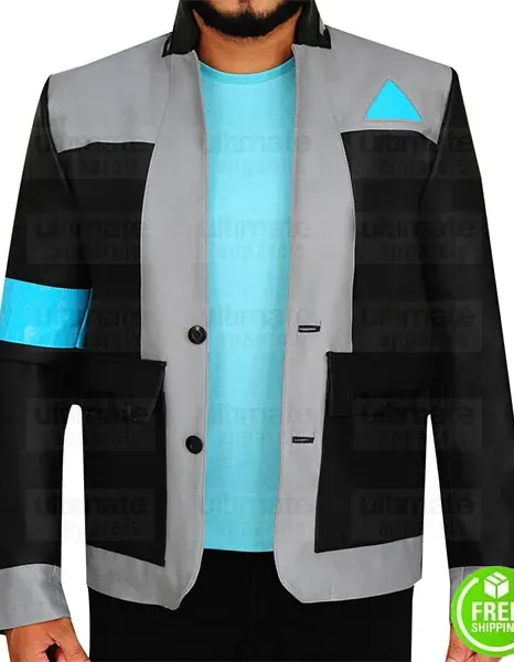 Detroit Become Human Android RK800 Connor Leather Costume Jacket Detroit Become Human Android RK800 Connor Leather Costume Jacket