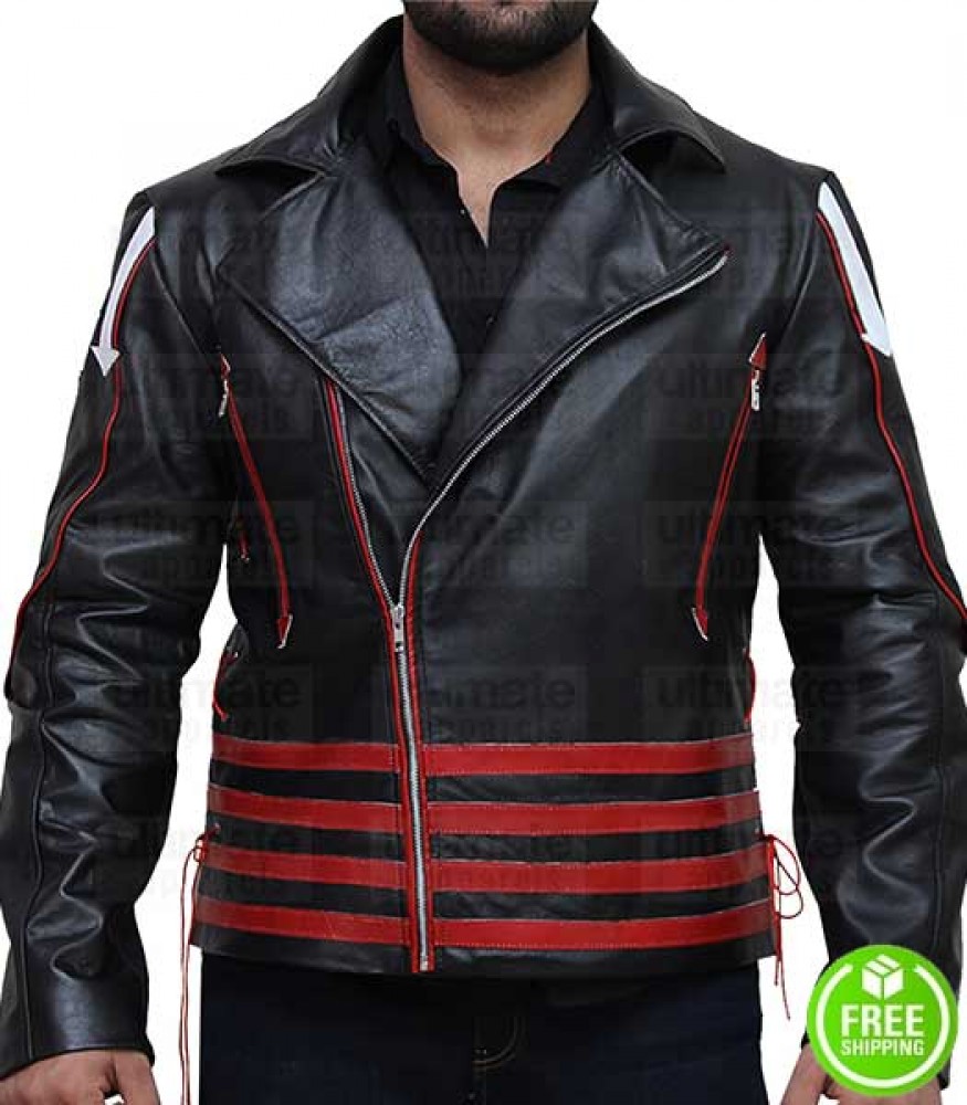 Freddie Mercury Stylish Concert Costume Red Biker Casual Wear Leather Jacket