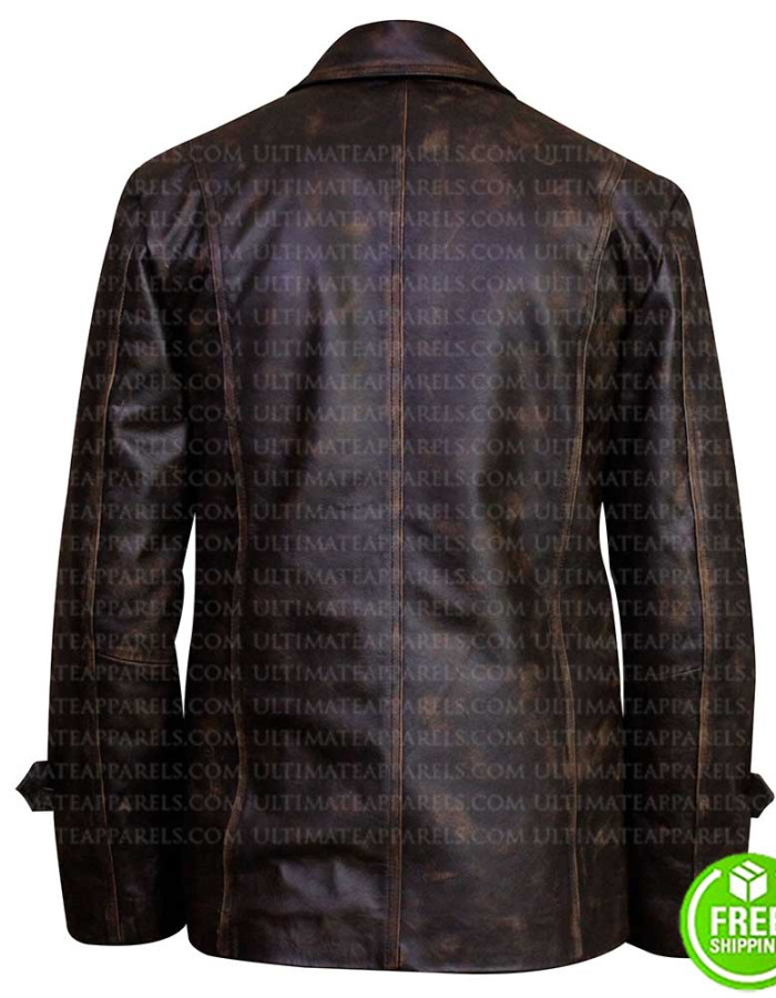 FOUR POCKETS DARK BROWN DISTRESSED LEATHER JACKET FOUR POCKETS DARK BROWN DISTRESSED LEATHER JACKET