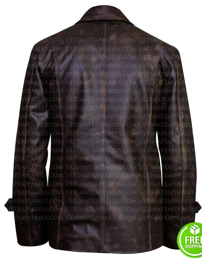 FOUR POCKETS DARK BROWN DISTRESSED LEATHER JACKET FOUR POCKETS DARK BROWN DISTRESSED LEATHER JACKET