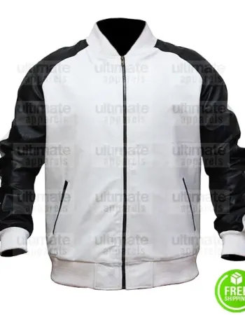 POWER 50 CENT (KANAN) BLACK AND WHITE LEATHER JACKET