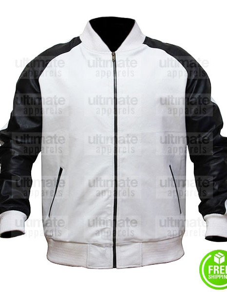 POWER 50 CENT (KANAN) BLACK AND WHITE LEATHER JACKET POWER 50 CENT (KANAN) BLACK AND WHITE LEATHER JACKET