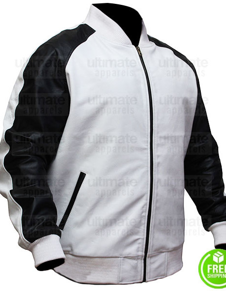 POWER 50 CENT (KANAN) BLACK AND WHITE LEATHER JACKET POWER 50 CENT (KANAN) BLACK AND WHITE LEATHER JACKET